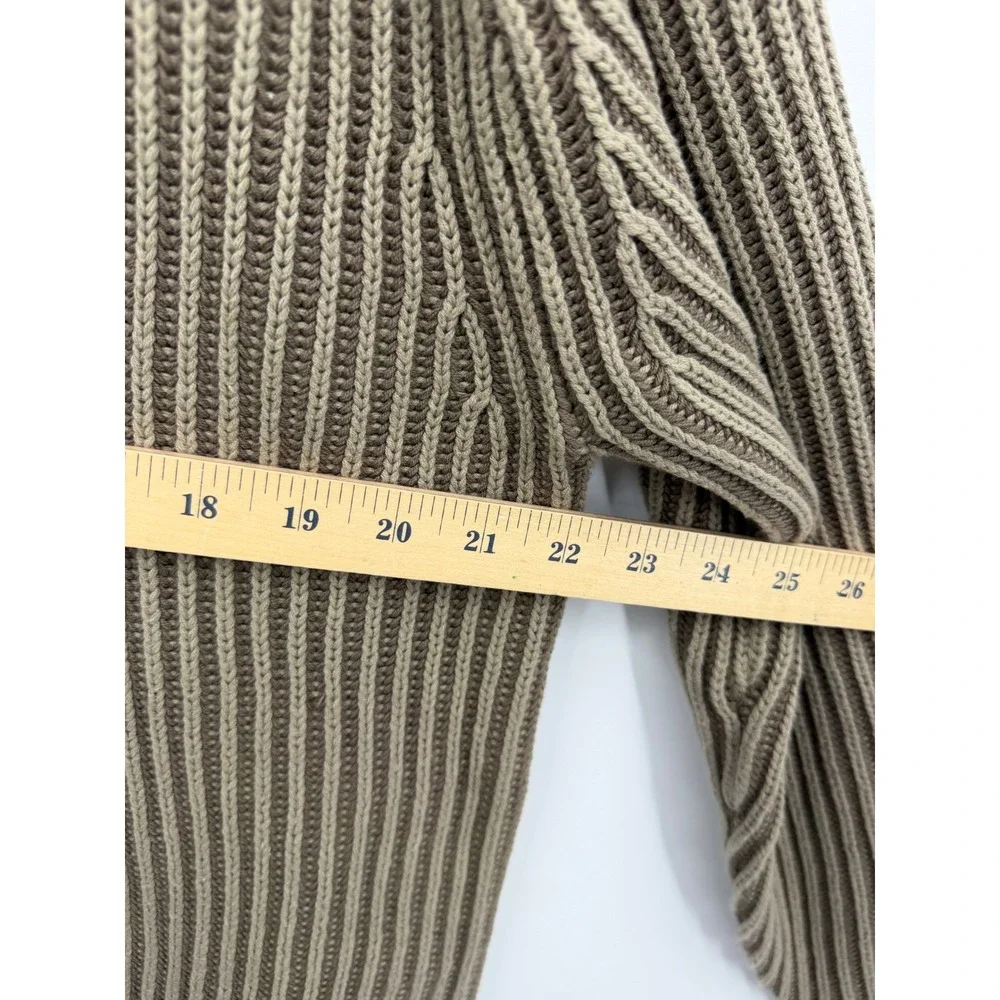 Abercrombie &‎ Fitch Oversized Quarter Zip Sweater Mens Small beige Ribbed Knit